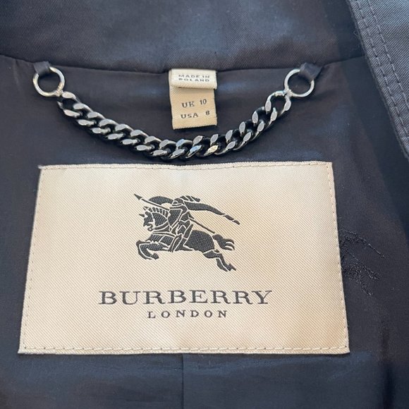 BURBERRY LONDON SLIM FIT BLACK COTTON JACKET SIZE UK 10 / IT 42 / US 8 - Picture 9 of 15
